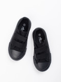 Black children's sneakers with velcro
