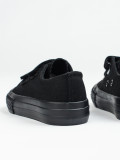 Black children's sneakers with velcro
