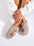 Dark beige women's slippers BEAR