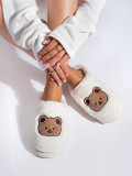 White fur slippers TEDDY