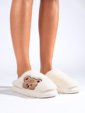 White women's slippers BEAR