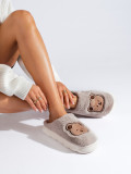 Dark beige fur slippers TEDDY