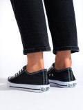 Black women's canvas sneakers