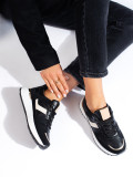 Black platform sneakers