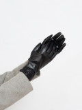 Black leather women's gloves