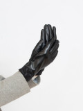 Black leather women's gloves