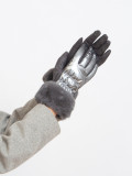 Shiny silver women's gloves