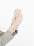 Beige warm ladies' gloves