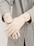 Beige warm ladies' gloves