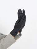Grey warm ladies' gloves