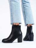 Black classic ankle boots made of eco-leather