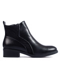 Black ankle boots with a low heel
