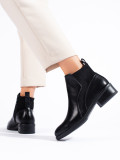 Black ankle boots with a low heel