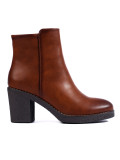 Brown classic ankle boots made of eco-leather
