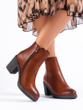 Brown classic ankle boots made of eco-leather