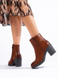 Brown classic ankle boots made of eco-leather
