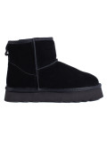 Women's suede snow boots on a platform black