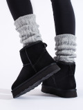 Women's suede snow boots on a platform black