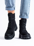 Black suede women's boots