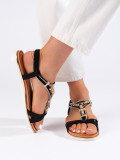 Black Beaded Sandals