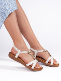 White Sandals with Decorative Elements