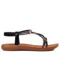 Black Flat Glitter Sandals
