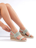 Green Women's Wedge Sandals
