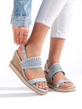 Blue Women's Wedge Sandals