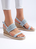 Blue Women's Wedge Sandals