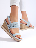 Blue Women's Wedge Sandals