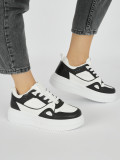 Black and White Women's Platform Sneakers