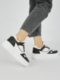 Black and White Women's Platform Sneakers