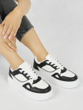 Black and White Women's Platform Sneakers