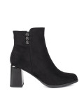 Black Suede Ankle Boots with Block Heel