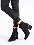 Black Perforated Ankle Boots