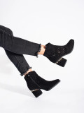 Black Perforated Ankle Boots