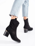 Black Ajour Ankle Boots with Block Heel