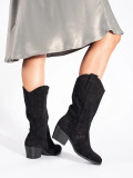 Black Perforated Ankle Boots
