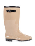 Beige High Gloss Rain Boots