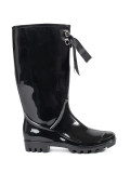 Black Patent High Wellies