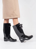 Black Patent High Wellies