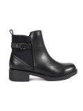 Black Women's Ankle Boots with Low Heel