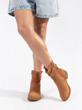 Women's Brown Cowboy Style Ankle Boots