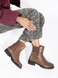 High Brown Ankle Boots