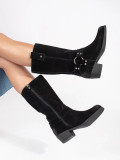 Black Leather Cowboy Boots Sergio Leone