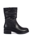 Black Leather Insulated Ankle Boots