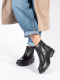 Black Leather Ankle Boots Sergio Leone