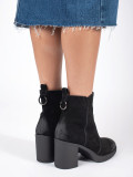 Black Leather Ankle Boots with Heel Sergio Leone