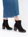 Black Leather Ankle Boots with Heel Sergio Leone