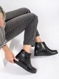 Black Leather Comfortable Insulated Ankle Boots Sergio Leone